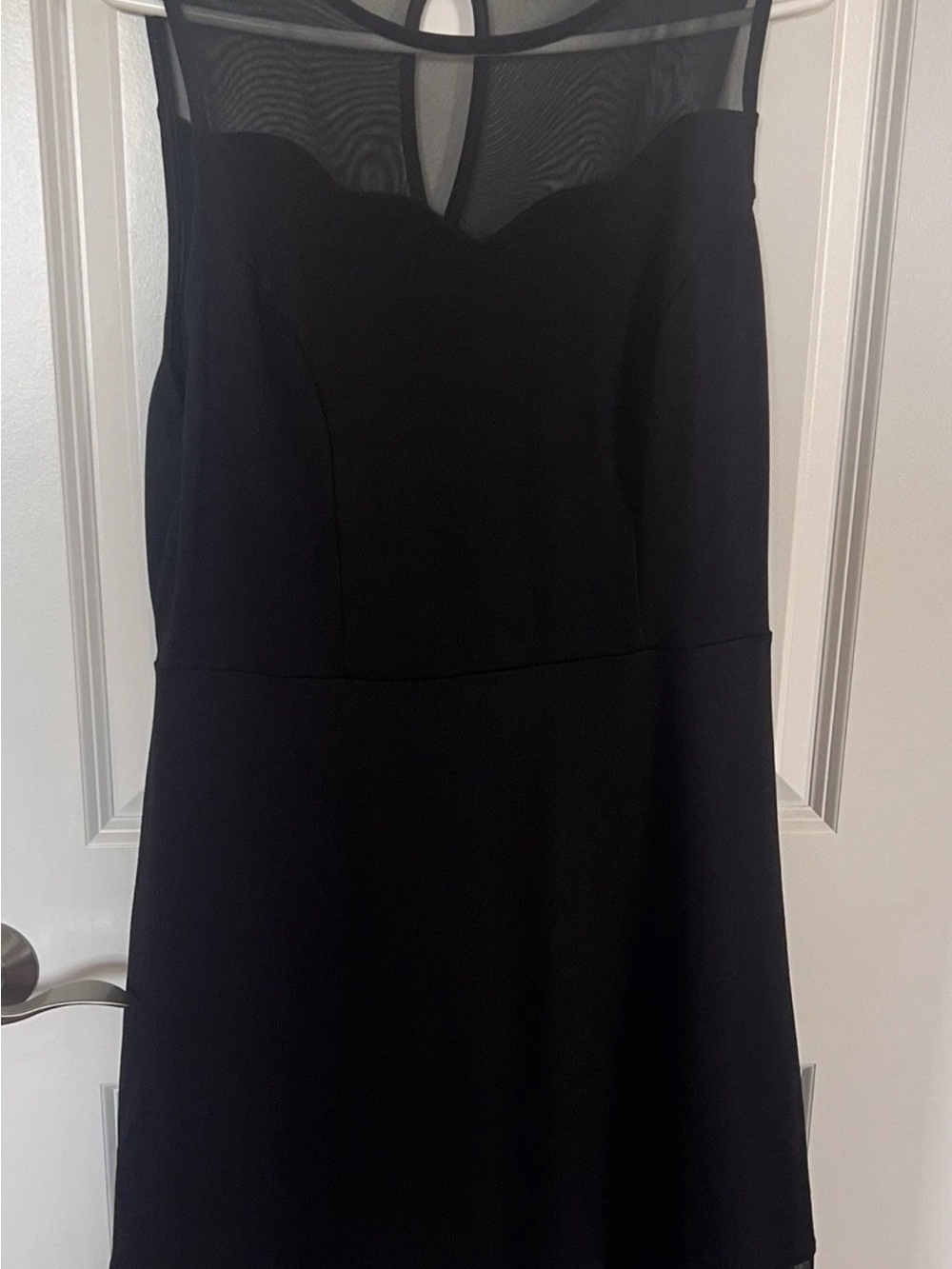 Black Strapless Dress with Mesh Yoke- Monteau size 1X